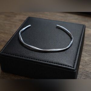 925 Silver open Bangle Bracelet Adjustable
